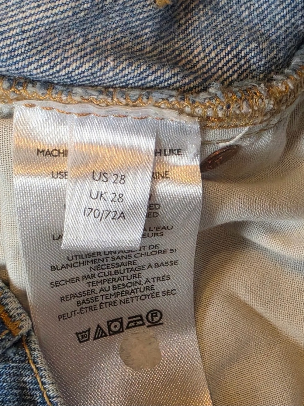 We The Free Good Luck Mid-Rise Barrel Jeans 28 Blue Denim Bohemian Hippie - Picture 11 of 15